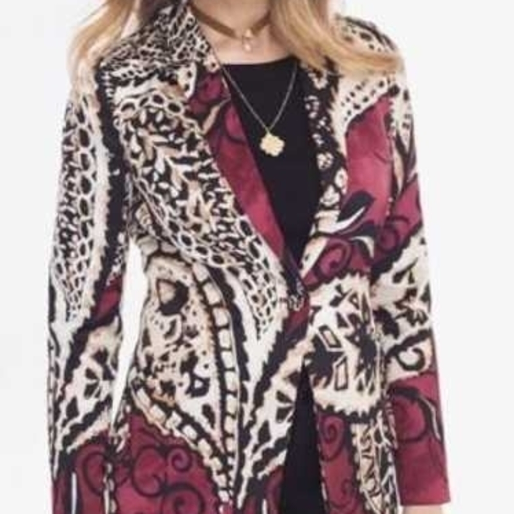 Chico's Multicolor Patterned Blazer. Fits Like Me… - image 1